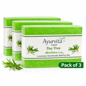 Ayurvita Herbal Handmade Luxurious Bath Soap, Tea Tree, Pack of 3 l 125g Each